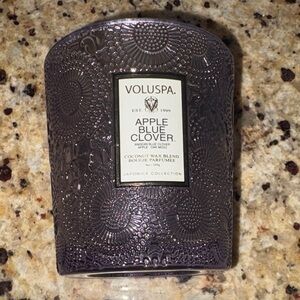 Empty Voluspa Apple Blue Clover Glass Candle
